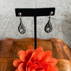 Vintage dangle earrings with cutouts